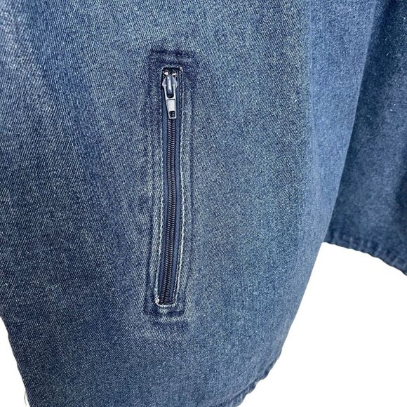 Lee Valley Ireland Men's Blue Denim Pullover Jacket Zipper Pockets Drawstring L - Picture 8 of 13